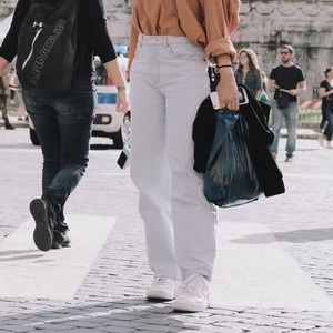 Light washed wide leg jeans